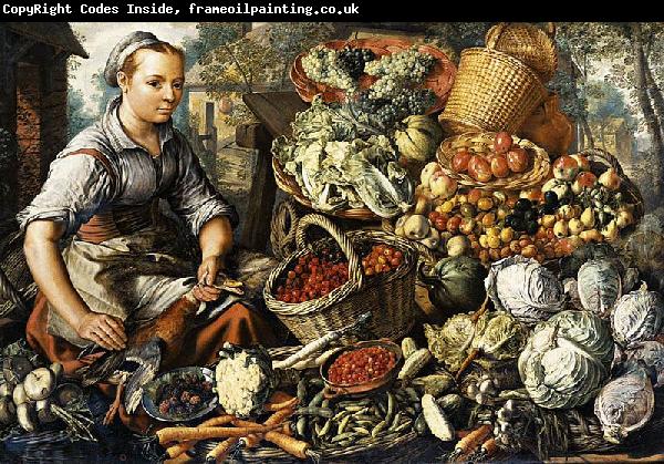 Joachim Beuckelaer Market Woman with Fruit, Vegetables and Poultry